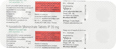 Mono Isordil 20mg Strip Of 10 Tablets