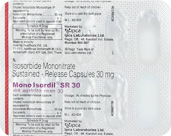 Mono Isordil Sr 30mg Strip Of 10 Capsules