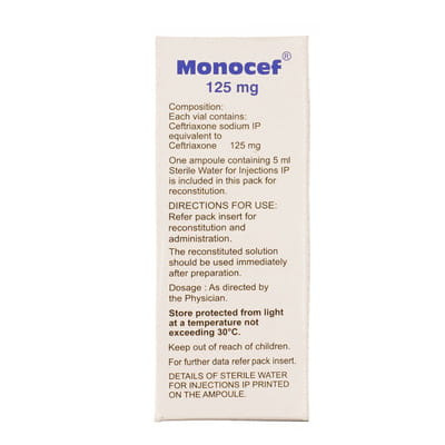 Monocef 125mg Dry Vial Of 1 Powder For Injection