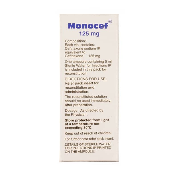 Monocef 125mg Dry Vial Of 1 Powder For Injection