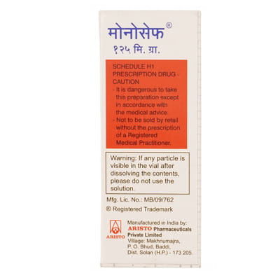 Monocef 125mg Dry Vial Of 1 Powder For Injection