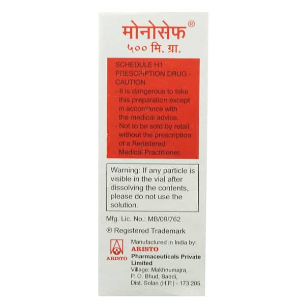 Monocef 500mg Powder For Injection
