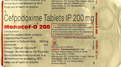 Monocef O 200mg Strip Of 10 Tablets