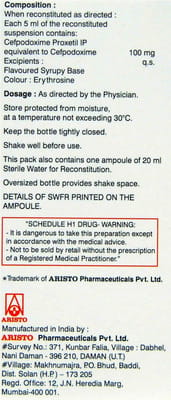 Monocef O 100mg Bottle Of 30ml Dry Suspension