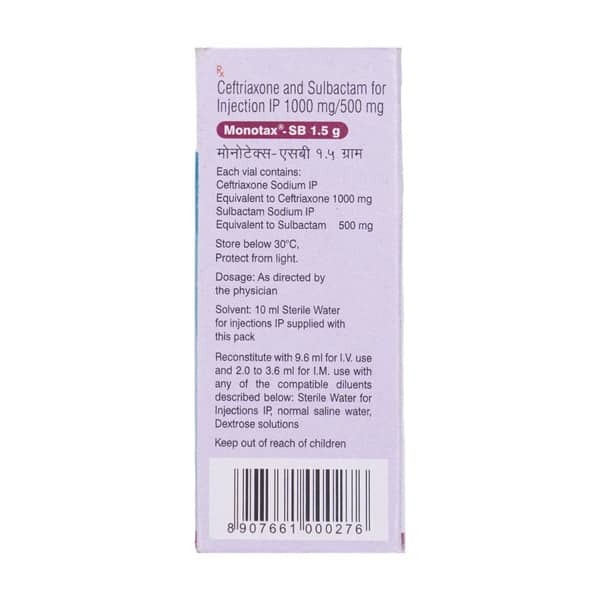Monotax Sb 1.5Gm Dry Vial Of 1 Powder For Injection