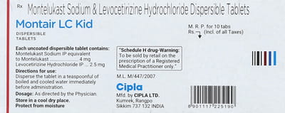 Montair Lc Kid Strawberry Flavour Strip Of 10 Tablets