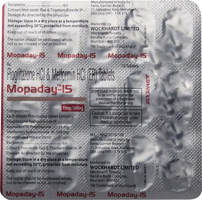 Mopaday 15/500mg Strip Of 15 Tablets