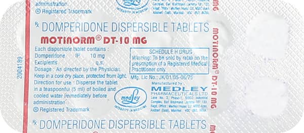 Motinorm Dt 10mg Strip Of 10 Tablets