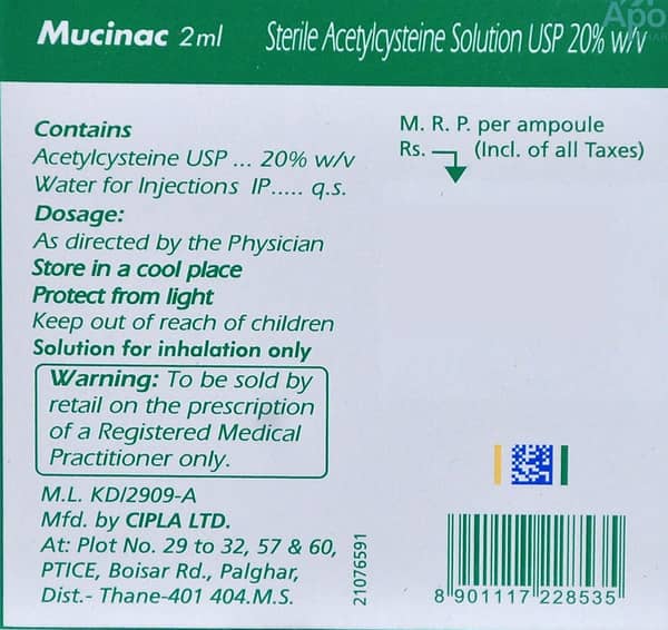 Mucinac 20% Solution For Inhalation