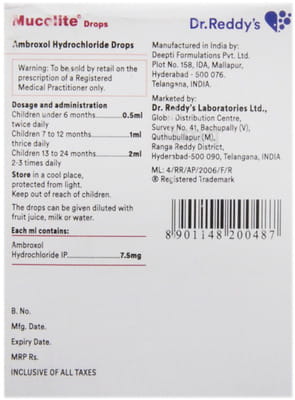 Mucolite Bottle Of 15ml Oral Drops