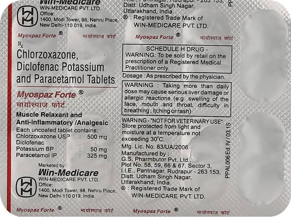 Myospaz Forte Strip Of 10 Tablets