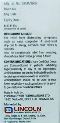 Nam Cold Paed Drops 15ml