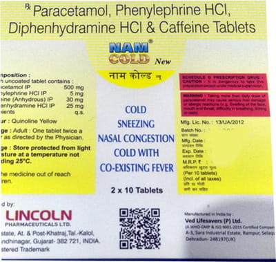 Nam Cold Strip Of 10 Tablets
