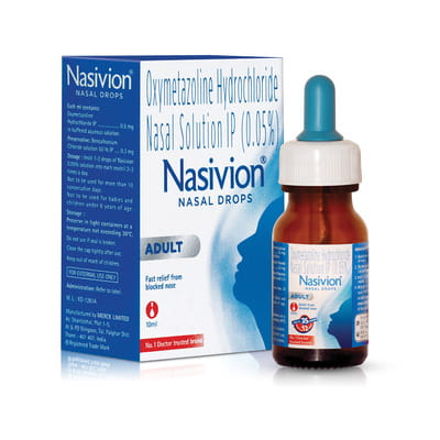 Nasivion 0.05% Adult Bottle Of 10ml Nasal Drops