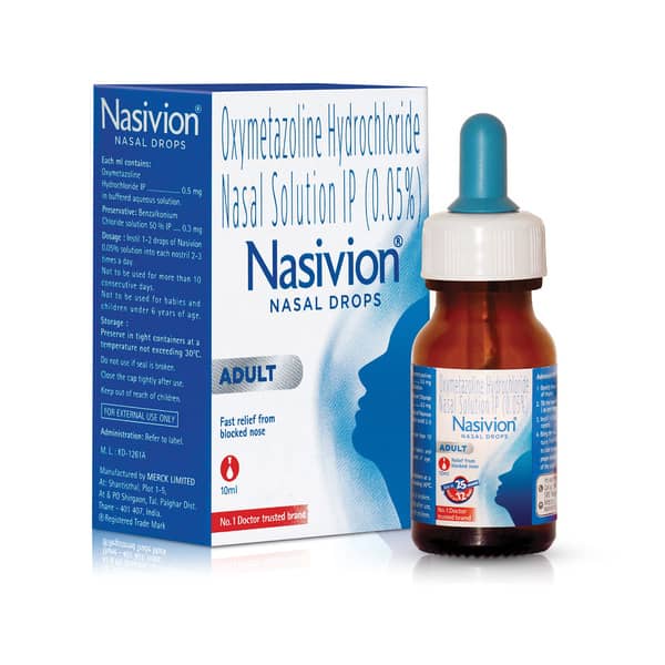 Nasivion 0.05% Adult Bottle Of 10ml Nasal Drops