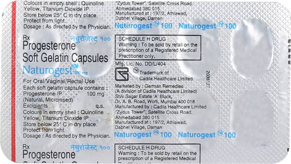 Naturogest 100mg Strip Of 10 Oral/Vaginal/Rectal Capsules
