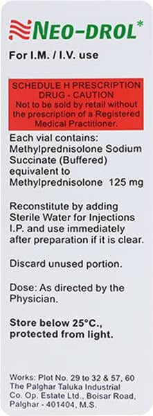Neo Drol 125mg Dry Vial Of 1 Powder For Injection