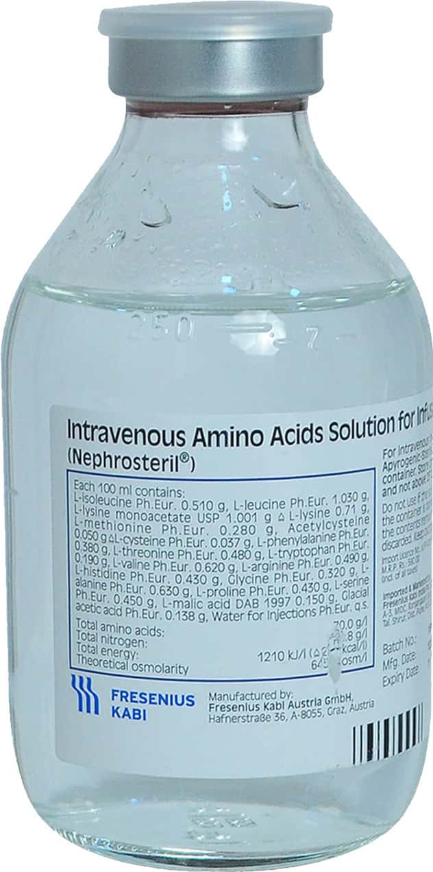 Nephrosteril Bottle Of 250ml Solution For Infusion: Uses, Side Effects ...