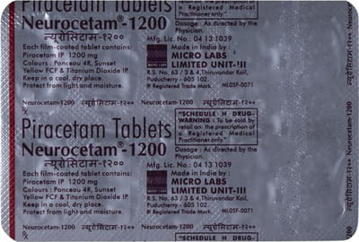 Neurocetam 1200mg Strip Of 10 Tablets