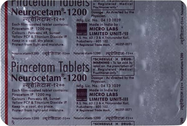 Neurocetam 1200Mg Strip Of 10 Tablets