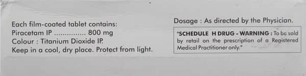 Neurocetam 800mg Strip Of 10 Tablets