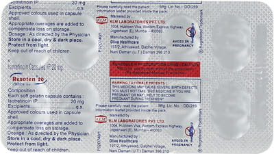 Resoten 20mg Strip Of 10 Capsules