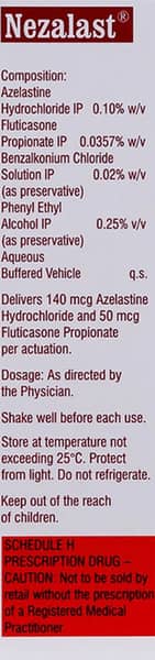 Nezalast Bottle Of 9.8ml Nasal Spray