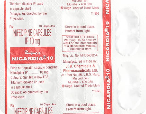 Nicardia 10mg Strip Of 10 Softgel Capsules