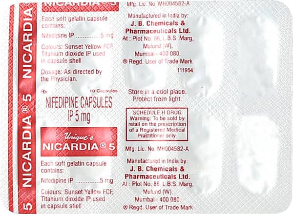 Nicardia 5mg Strip Of 10 Capsules