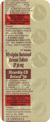 Nicardia Cd Retard 30mg Strip Of 10 Tablets