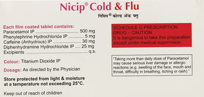 Nicip Cold And Flu Strip Of 10 Tablets