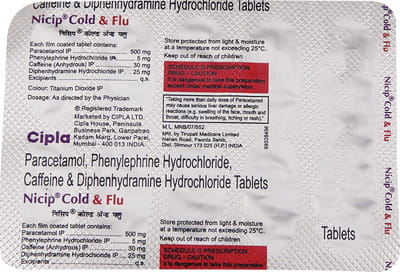 Nicip Cold And Flu Strip Of 10 Tablets