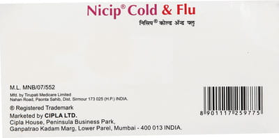 Nicip Cold And Flu Strip Of 10 Tablets