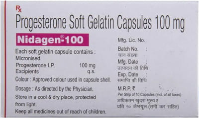 Nidagen 100mg Strip Of 10 Oral/Vaginal/Rectal Capsules