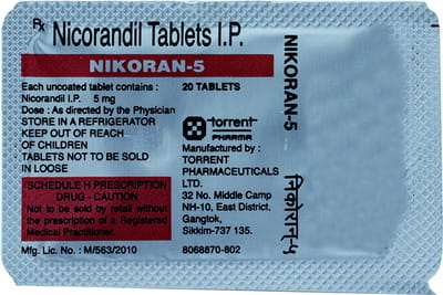Nikoran 5mg Bottle Of 20 Tablets