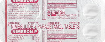 निमेसन पी 10 टैबलेट की स्ट्रिप