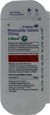 Nise 100mg Strip Of 15 Tablets