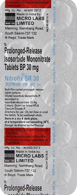 Nitrofix Sr 30mg Strip Of 10 Tablets