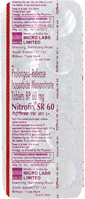 Nitrofix Sr 60mg Strip Of 10 Tablets
