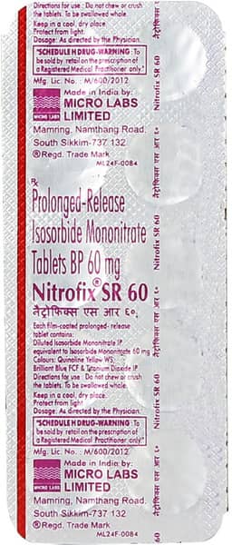Nitrofix Sr 60mg Strip Of 10 Tablets