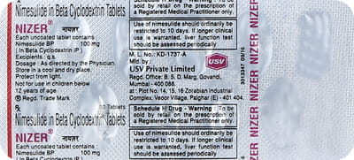Nizer 100mg Strip Of 10 Tablets