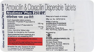 Nodimox Plus Dt 250mg Strip Of 10 Tablets