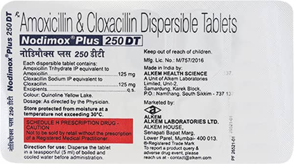 Nodimox Plus Dt 250mg Strip Of 10 Tablets