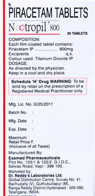 Nootropil 800mg Strip Of 30 Tablets