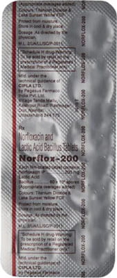 Norflox 200mg Strip Of 10 Tablets