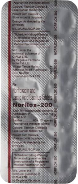 Norflox 200mg Strip Of 10 Tablets