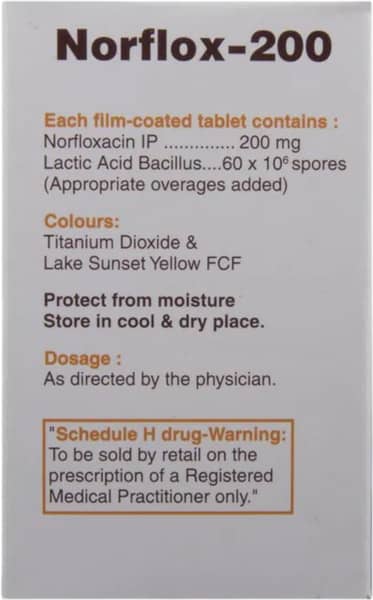 Norflox 200mg Strip Of 10 Tablets
