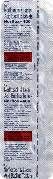 Norflox 400Mg Strip Of 10 Tablets