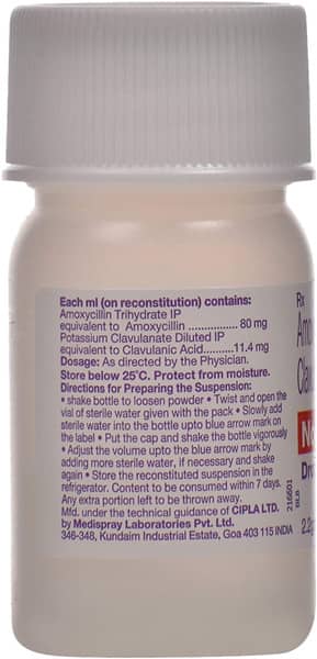 Novamox Cv Tangy Orange Flavour Bottle Of 10ml Oral Drops