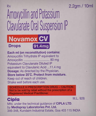 Novamox Cv Tangy Orange Flavour Bottle Of 10ml Oral Drops